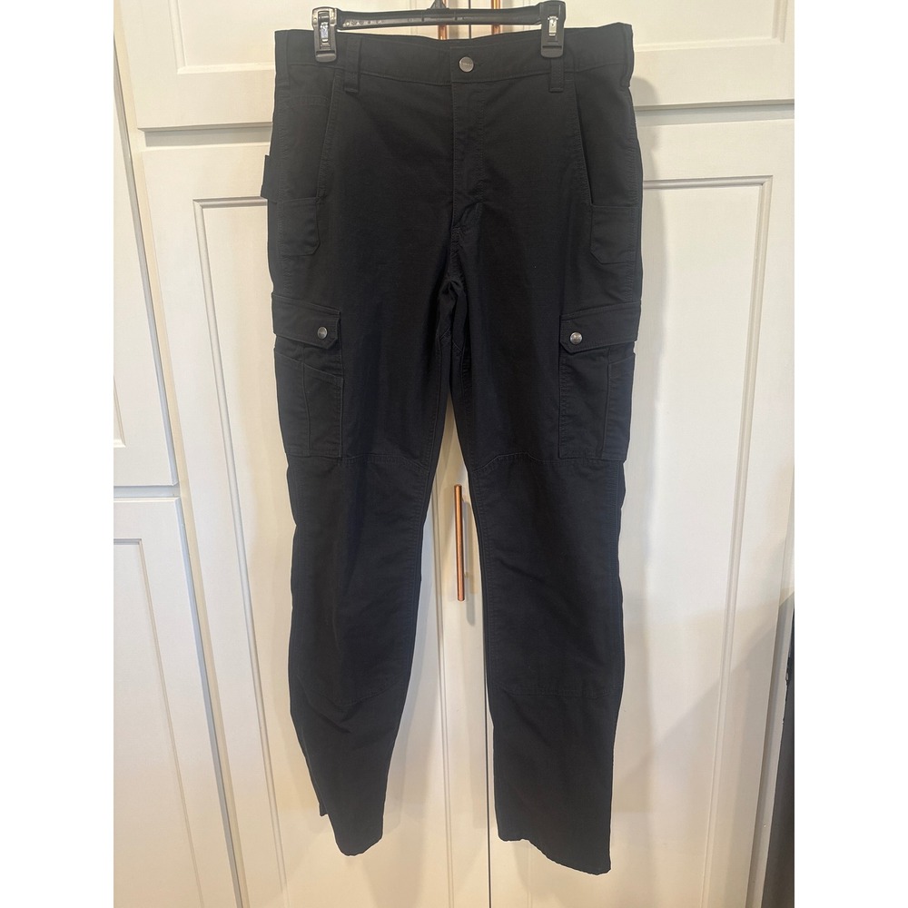 Carhartt Rugged Flex Relaxed Fit Ripstop Cargo Work Pants Black 34x36 men's